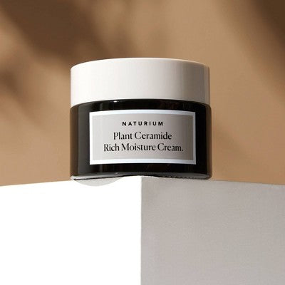 Naturium Plant Ceramide Rich Moisture Cream jar on light-and-dark surface
