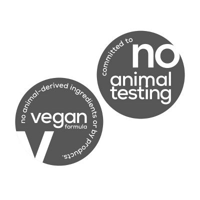 Vegan and no animal testing certification icons for gel nail polish set