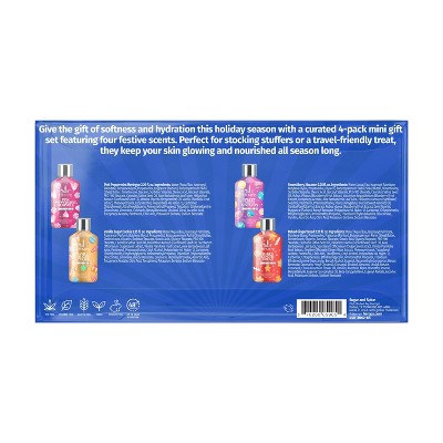 Hempz Sugar & Spice gift set box back with four mini lotion bottles and details