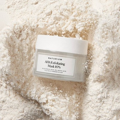 Naturium AHA Exfoliating Mask jar with white lid and front label