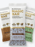 Variety pack of protein snack bar pouches: peanut butter and mint chocolate chip