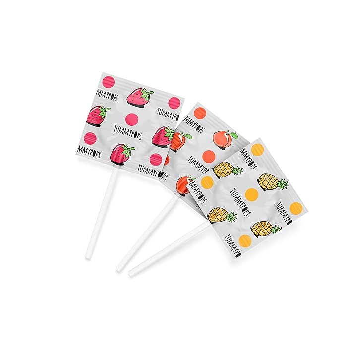 Individually wrapped organic ginger variety pack lollipops on sticks