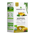 Caffeine-free moringa honey & vanilla herbal tea box, 25 individually wrapped tea bags.