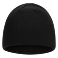 Fleece toque hat, black, rounded knit cap with soft texture