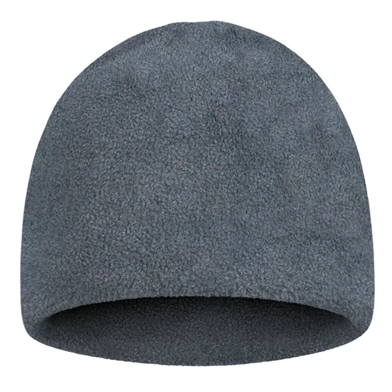 Fleece toque hat, heather gray, rounded knit cap with soft fleece texture