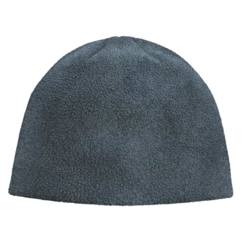 Fleece toque hat, medium gray, dome crown knit with soft fleece texture