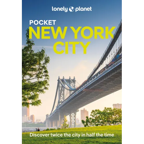 Lonely Planet Pocket New York City guidebook, paperback cover with city skyline bridge