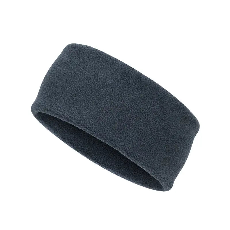 Dark gray fleece headband, wide cozy ear warmer band