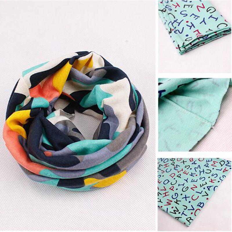 Baby multicolor camouflage beanie and scarf collar set with teal and yellow