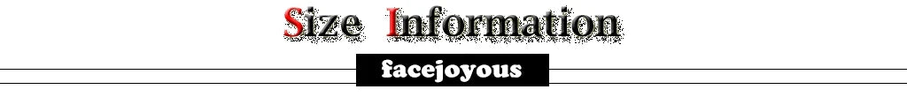 Size information banner reading “Size Information” and “facejoyous”