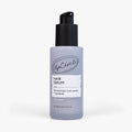 Hair serum bottle with black pump and light lavender label, 50 ml size