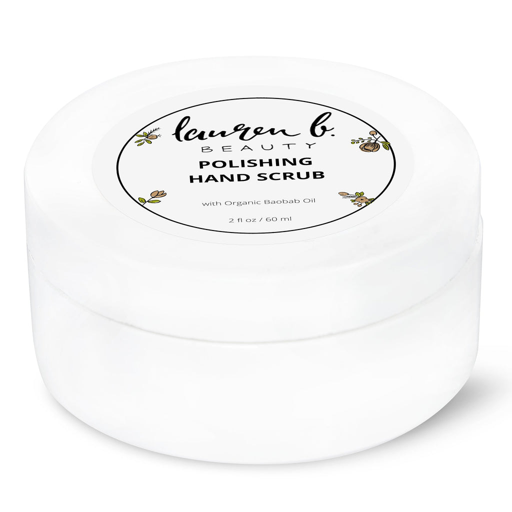 lauren b. polishing hand scrub jar with white lid