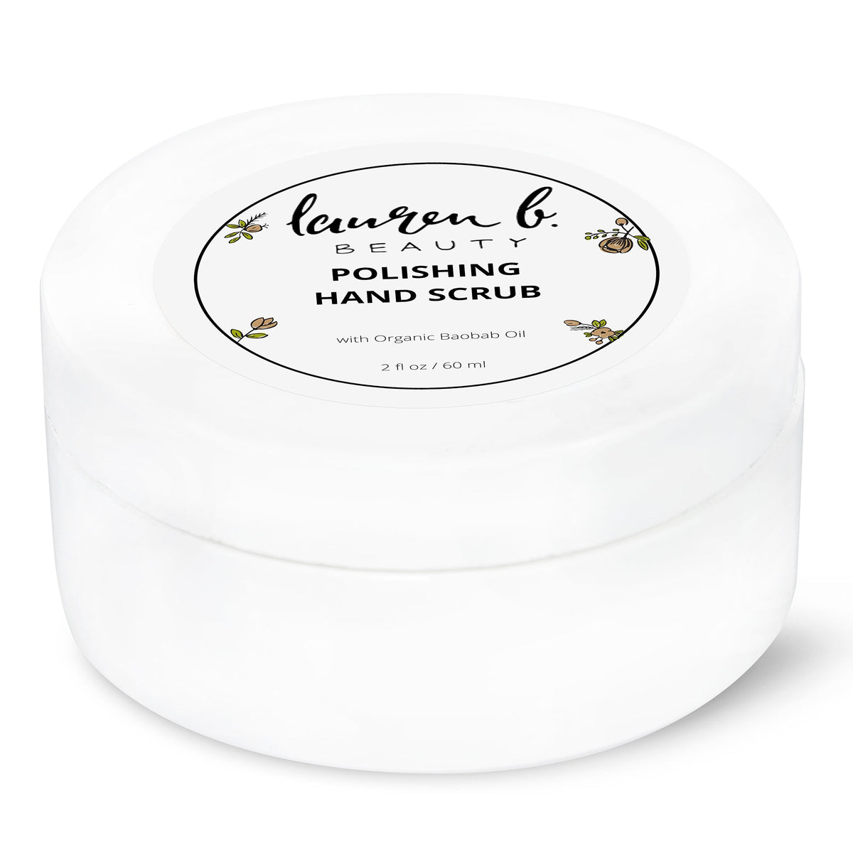 lauren b. polishing hand scrub jar with white lid