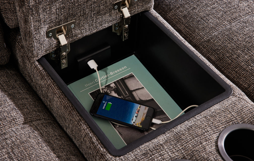 Sleeper sectional storage compartment under seat panel with hinged lift cover