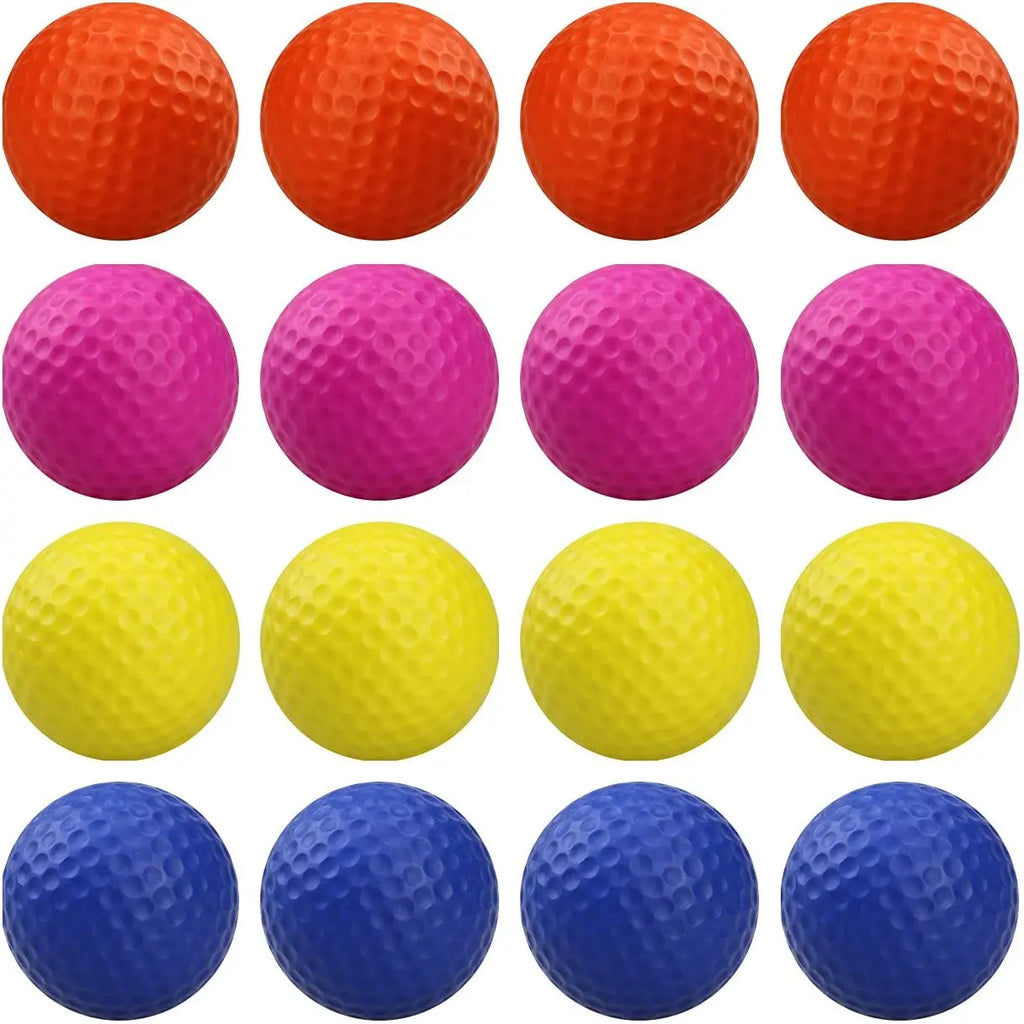 Multicolor sponge foam golf practice balls with dimpled texture