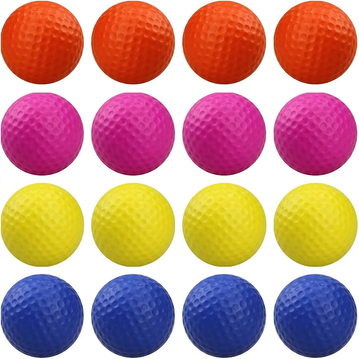 Multicolor sponge foam golf practice balls with dimpled texture