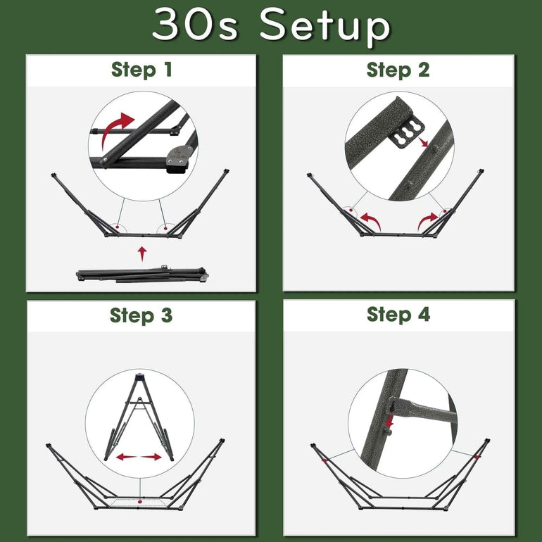 Hammock chair stand frame assembly steps for quick setup