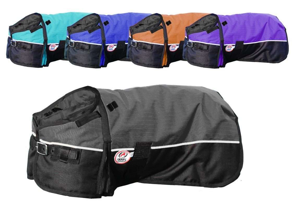 Set of adjustable waterproof dog winter coats in multiple colors with reflective trim and straps