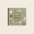Children’s how-to drawing book with green cover and animal illustrations