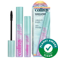 Clean tubing mascara set with two teal tubes and a black mascara wand