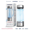 HydroWata™ hydrogen water bottle, stainless steel with blue sparkling water inside