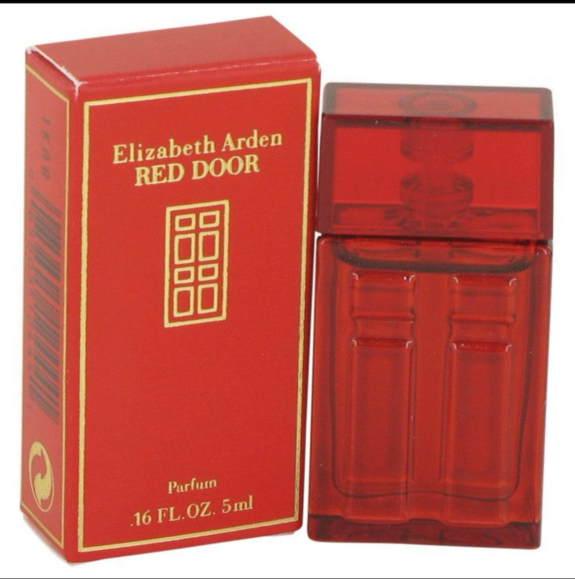 Red Door mini perfume bottle with matching red box and visible label