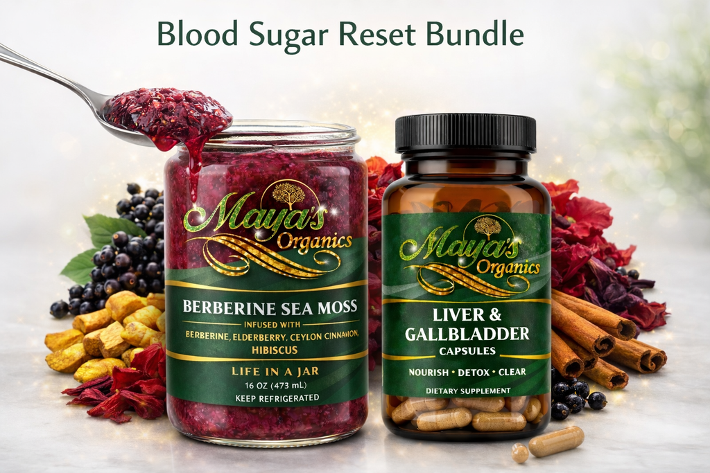 Berberine sea moss gel jar and liver & gallbladder detox capsules bottle set
