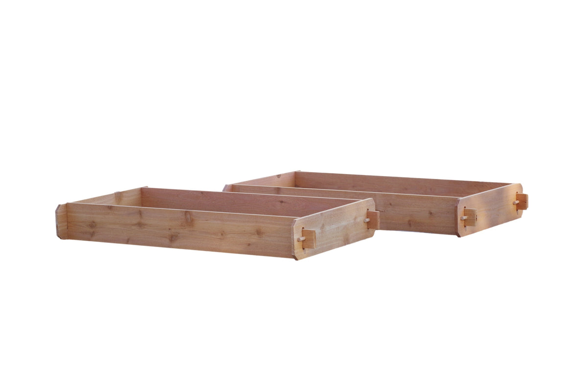 Cedar raised garden bed kit showing two double-deep sections