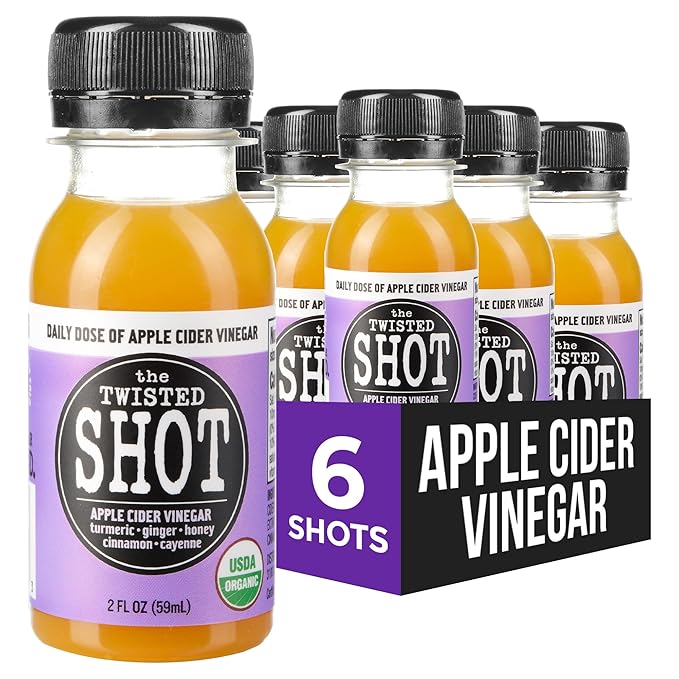 Twisted Shot apple cider vinegar wellness shots multipack with 6 shot bottles