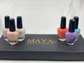 6-piece nail polish gift set with six bottles in assorted colors, black caps