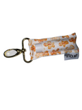 Gingerbread-printed LippyClip lip balm holder with keyring clip