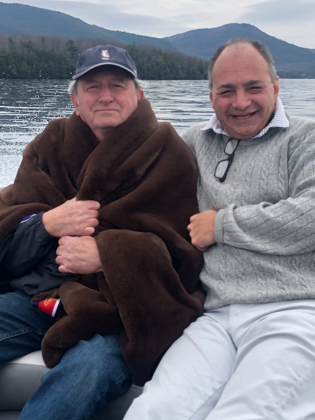 Large outdoor blanket in deep brown, plush and soft with thick pile.