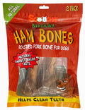 Scoochie ham bones for dogs, Brazilian flavor 2-pack in red package pouch
