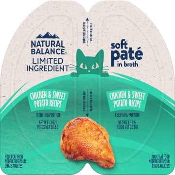 Cat soft pate pouch with chicken & sweet potato recipe, Natural Balance Limited Ingredient