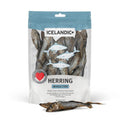 Herring whole fish dog treat pouch with dried fish pieces