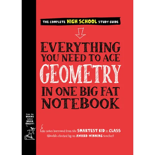 Red geometry study guide paperback notebook cover with bold title and subtitle text