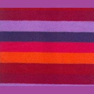 Close-up of multicolor horizontal stripe pattern on fleece socks