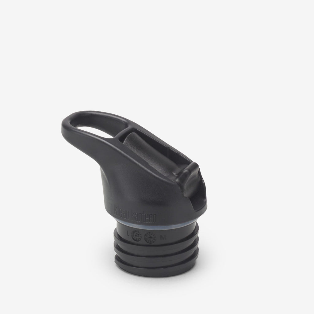 Insulated kids sport water bottle with dark flip-seal cap and ribbed base