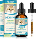 L-lysine liquid drops for cats with chicken flavor, dropper bottle, and dosing pipette