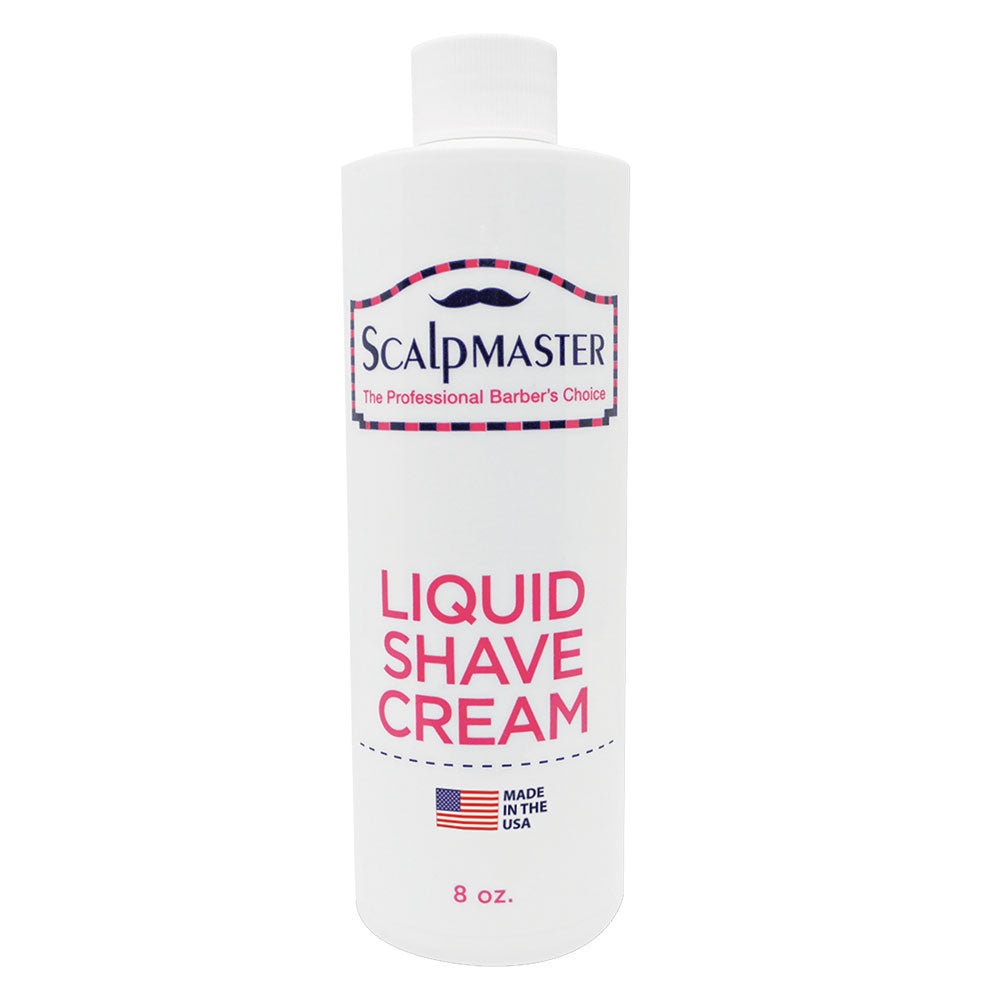 Scalpmaster Liquid Shave Cream bottle, 8 oz, white label