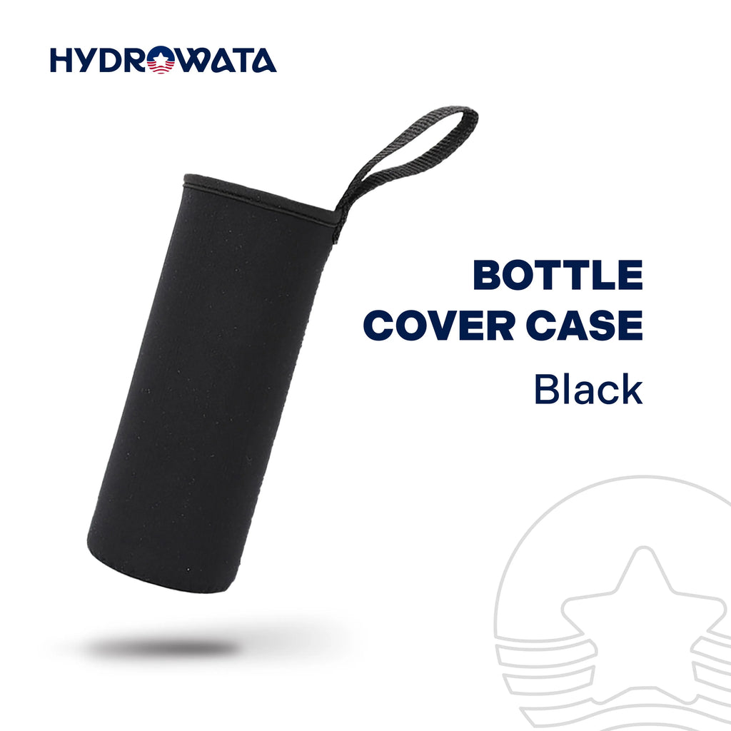 Black bottle cover case with loop strap