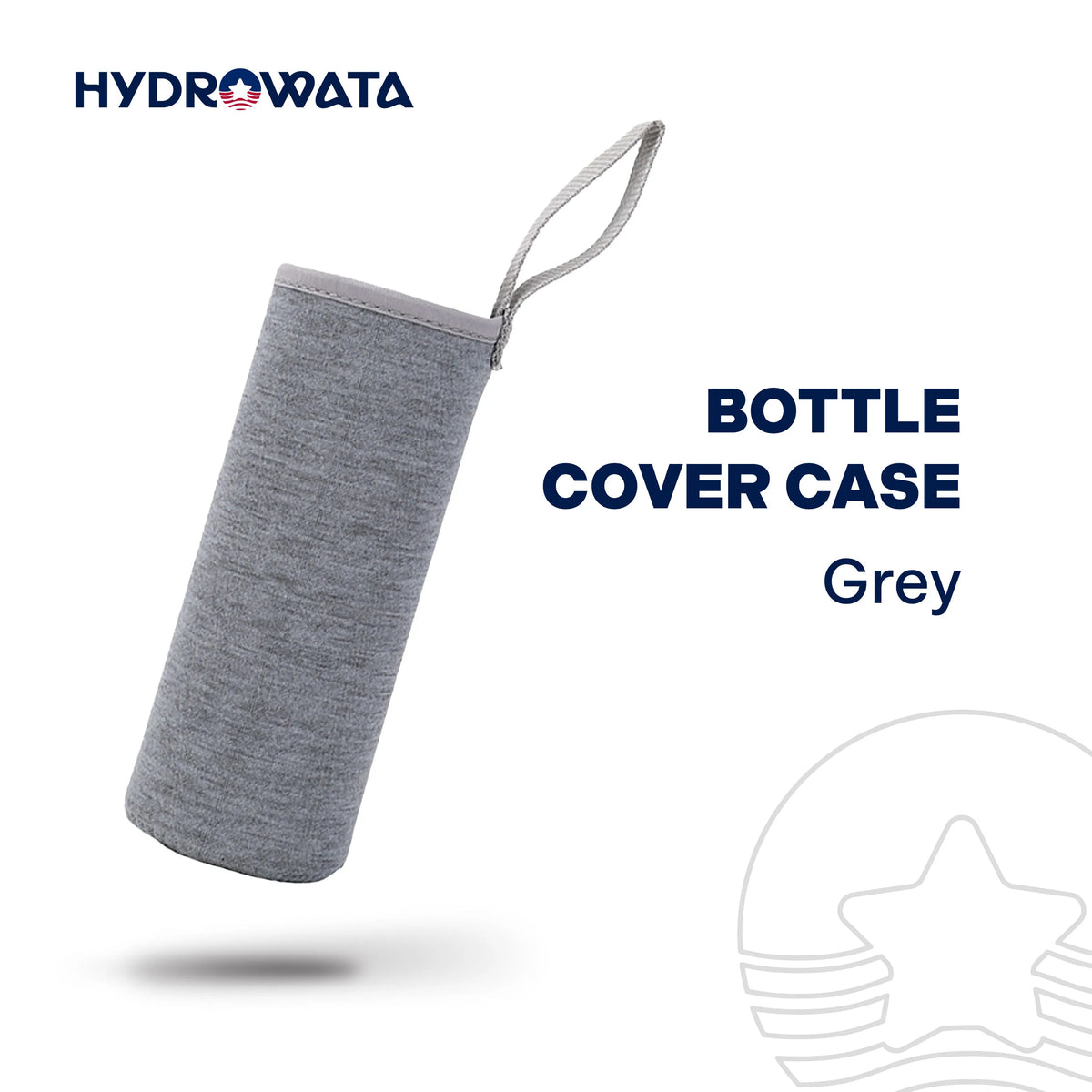 Grey bottle cover case with loop strap