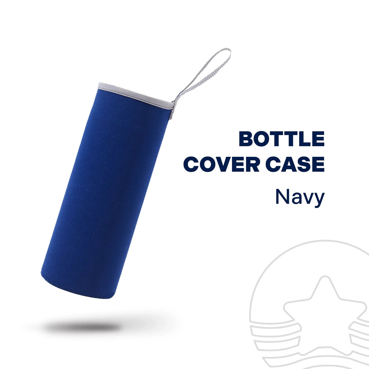 Navy bottle cover case with loop strap