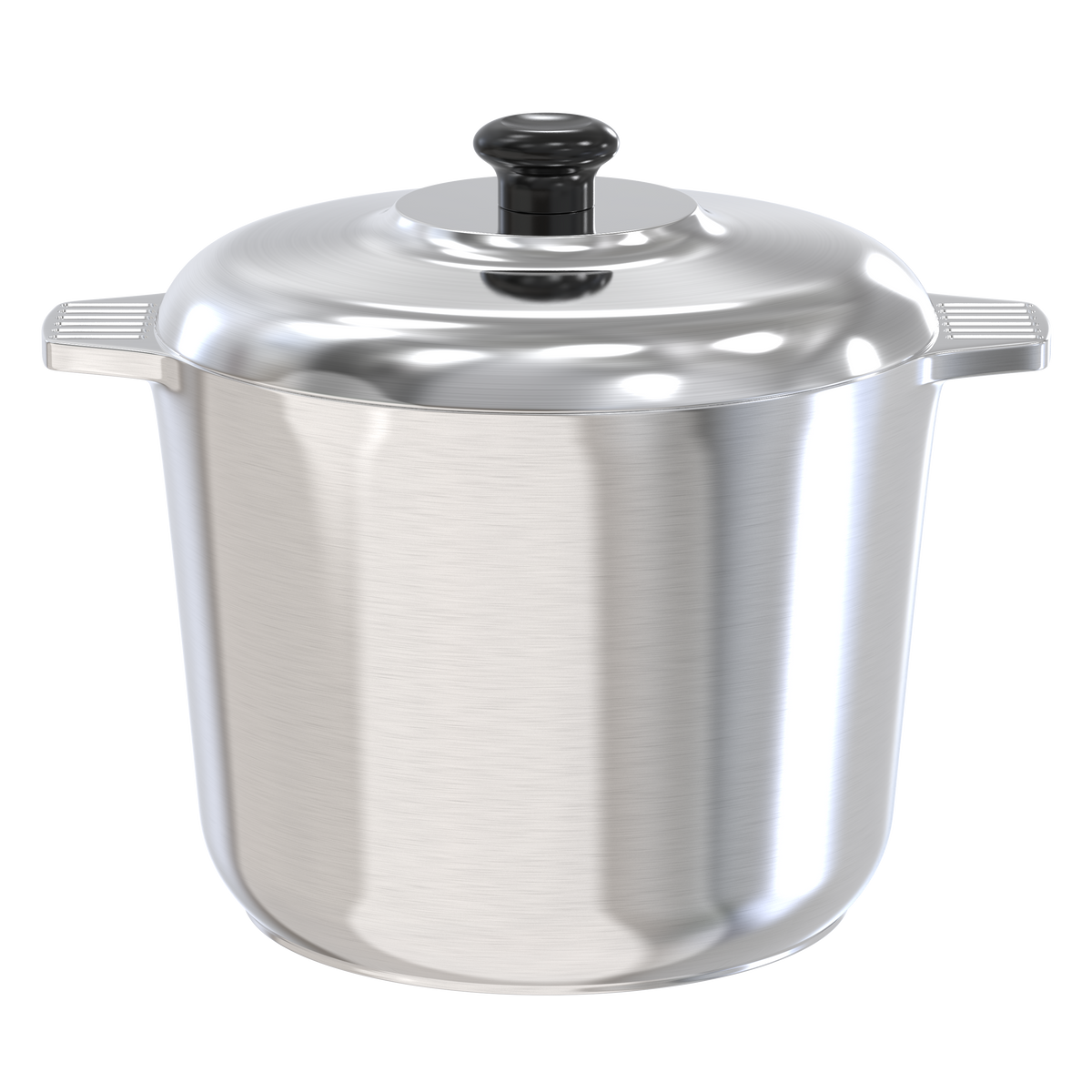 Stainless steel stock pot with matching lid and side handles, 10-quart capacity