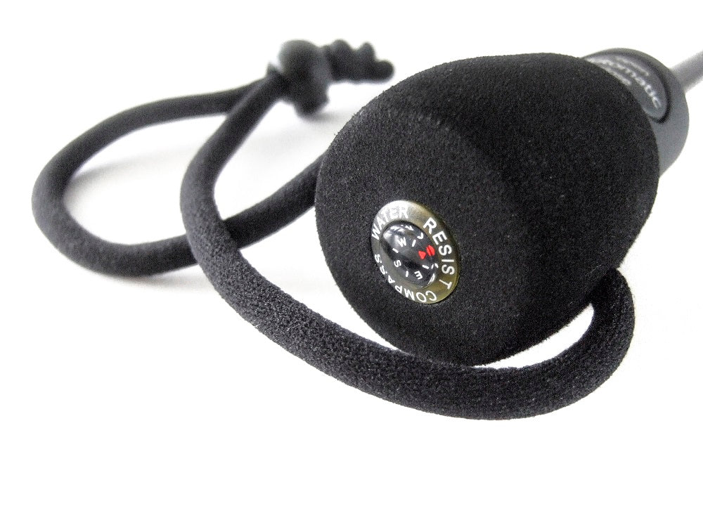 Black umbrella controller with cord loop and round “SYSTEM” label.