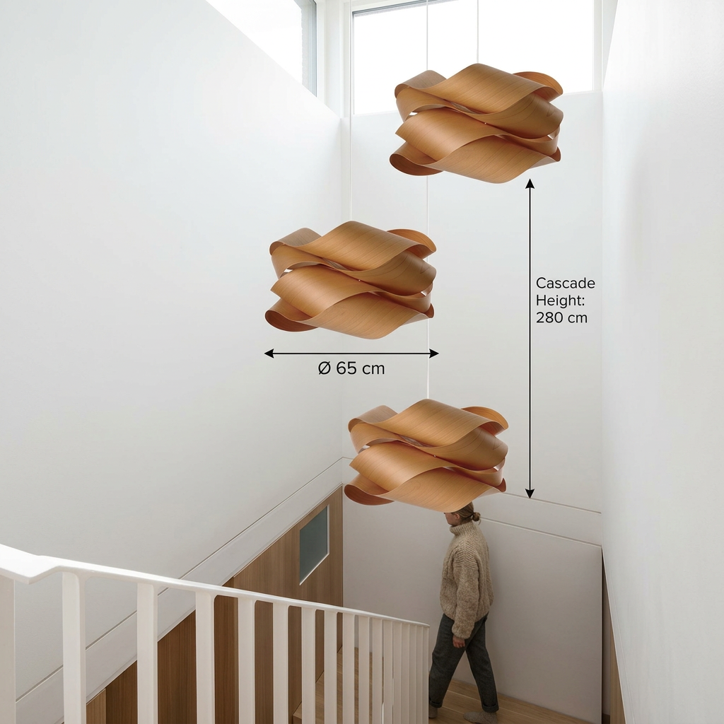 Wood Pendant Light Modern Wooden Hanging Ceiling Lamp Fixture