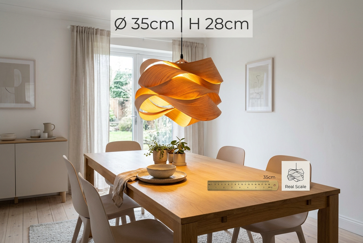 Wood Pendant Light Modern Wooden Hanging Ceiling Lamp Fixture