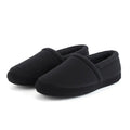 Women's black berber moccasin slippers, slip-on with soft fuzzy upper