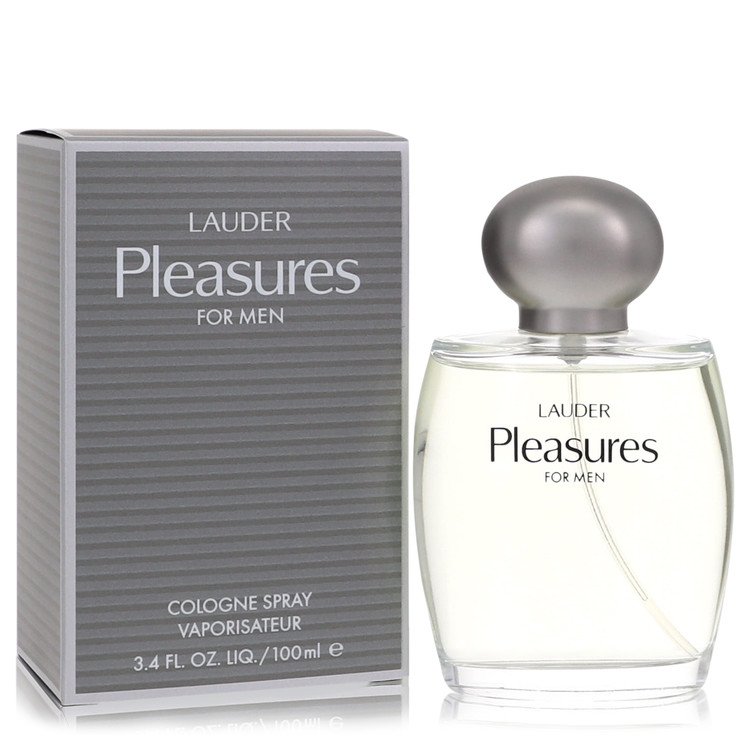 Estee Lauder Pleasures for Men cologne spray, 3.4 oz bottle and box