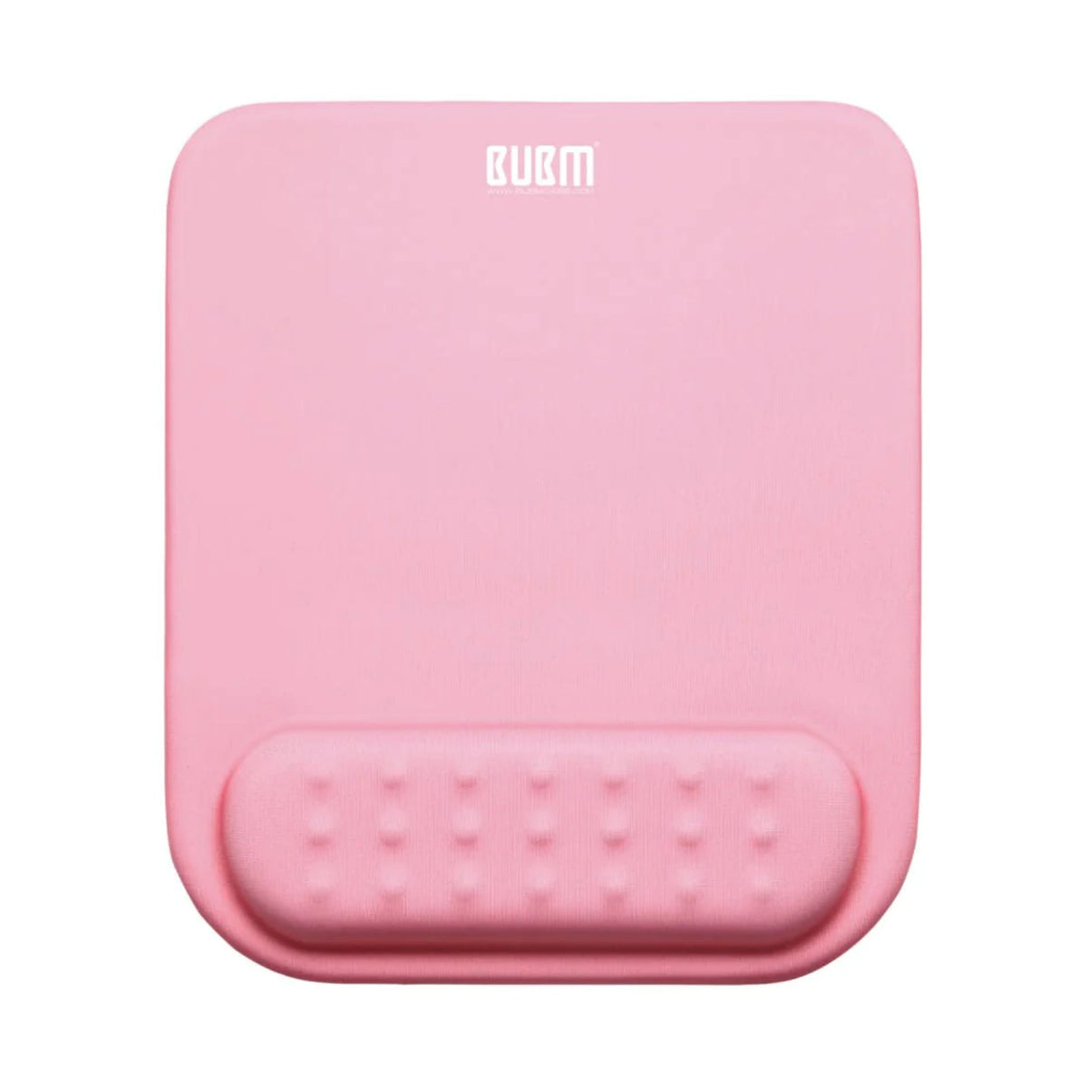 BUBM blush pink cloud-style mouse pad with wrist rest, cushioned dotted insert